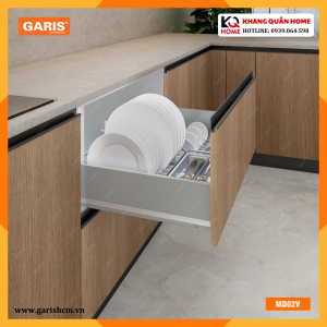 Giá bát đĩa, thìa đũa vách hộp 900mm màu titan MD02.90V cho cánh kéo