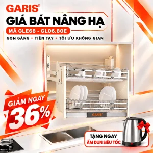 Giá bát đĩa nâng hạ màu trắng 900mm GL06.90E GLE69