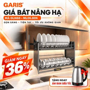Giá bát đĩa nâng hạ màu titan 800mm ML06.80N GLN68