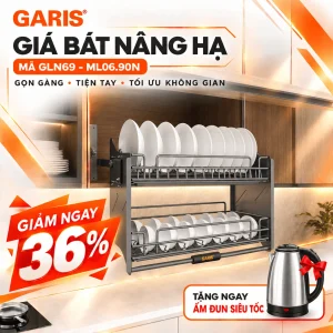 Giá bát đĩa nâng hạ 900mm màu titan ML06.90N GLN69