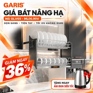 Giá bát đĩa nâng hạ inox 304 900mm ML06.90V GLV69