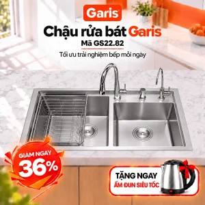 Chậu rửa 2 hố lệch 820mm GS22.82 GST2282
