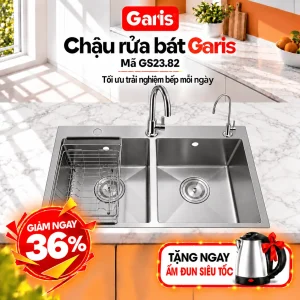 Chậu rửa đôi 820mm hai hố cân GS23.82 GST2382