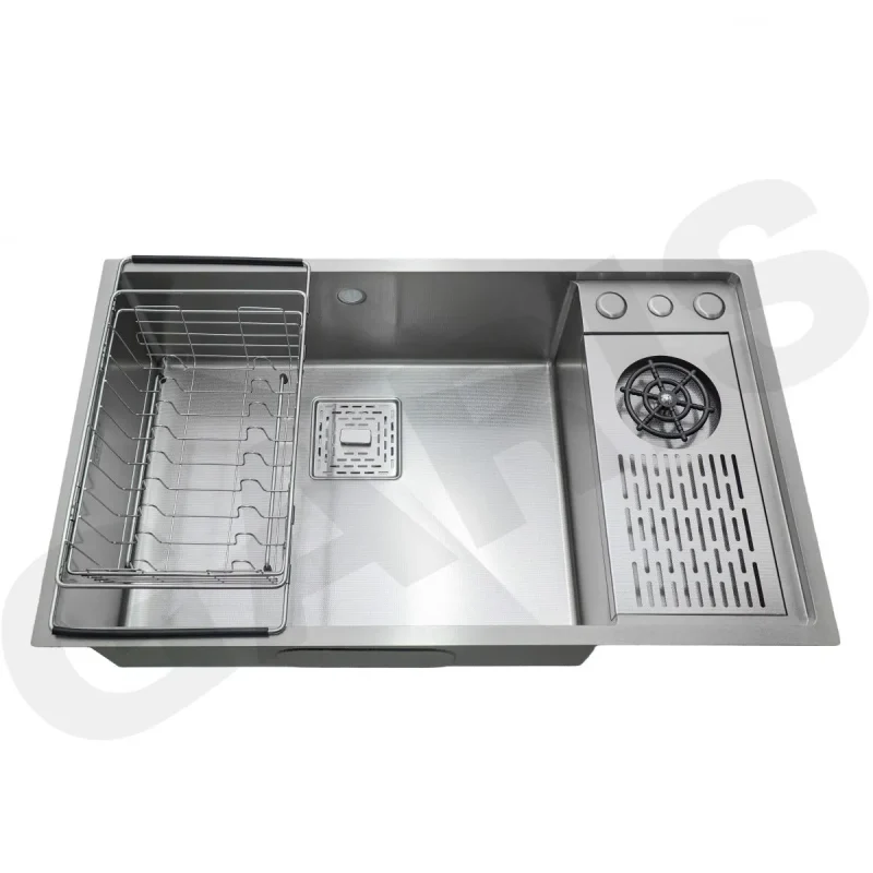 Chậu rửa 1 hố 820mm có máy rửa cốc, chén MS11.82 MST1182