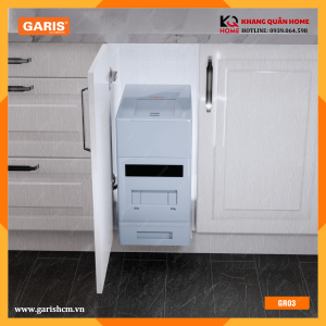 Thùng gạo nhựa ABS cao cấp màu xanh nhạt 15kg cánh mở 300mm GR03.30