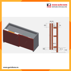 Ray trượt cửa lùa treo cánh phủ khung GR69.1B