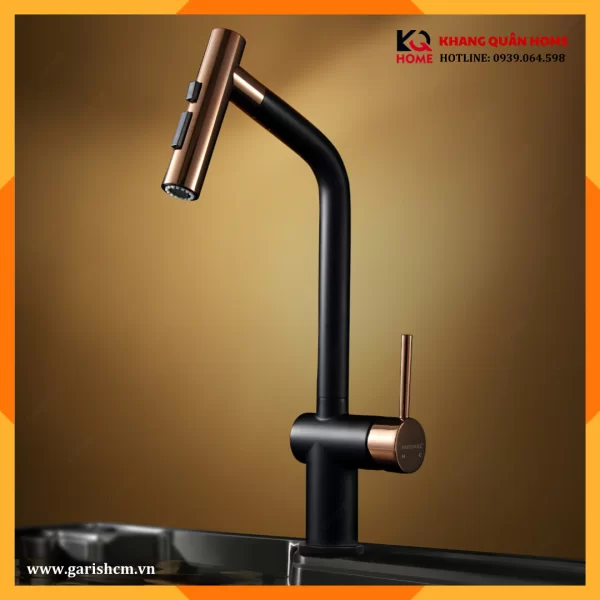 Vòi rửa nóng lạnh bằng đồng có dây rút MF16R