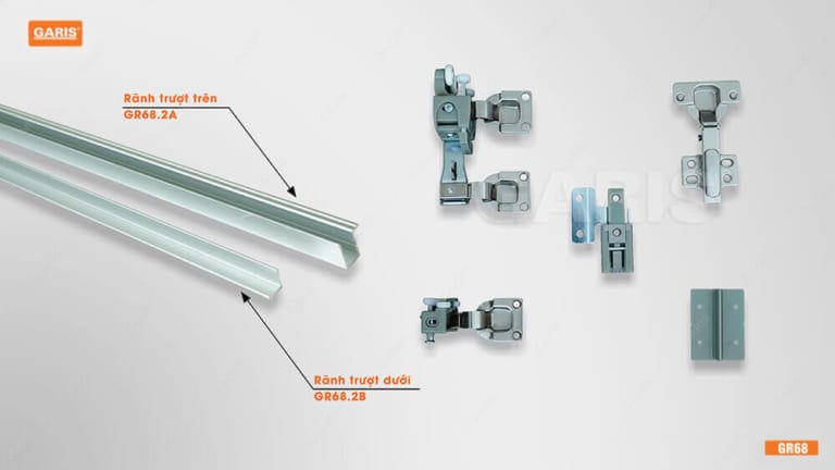 Ray trượt cửa lùa cánh gập GR68 Ray trượt cửa lùa cánh gập GR68