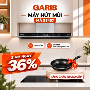 Máy hút mùi treo tường T Garis G3457 cảm ứng chạm/ vẩy tay, BLDC 70 cm G3457
