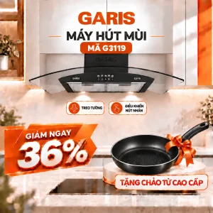 Máy hút mùi kính cong 90cm Garis G3119