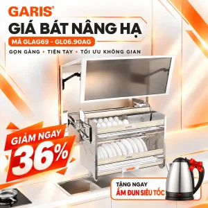 Giá bát đĩa nâng hạ 900mm Garis GL06.90AG GLAG69