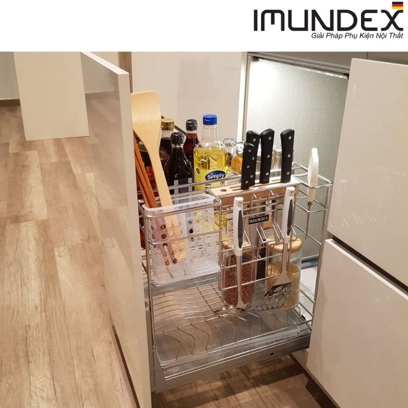 Kệ gia vị đa năng với ray âm giảm chấn Imundex 7809105