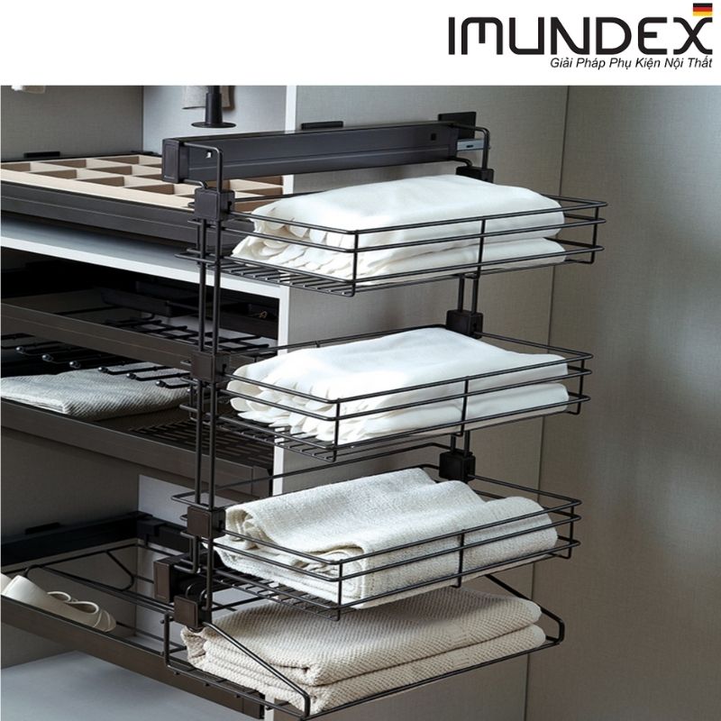 Kệ quần áo 4 tầng với ray giảm chấn Imundex 7906101