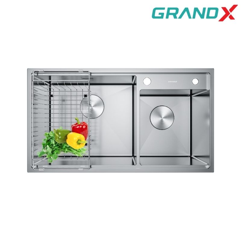Chậu rửa chén 2 hộc inox 304 GrandX GX8648DS