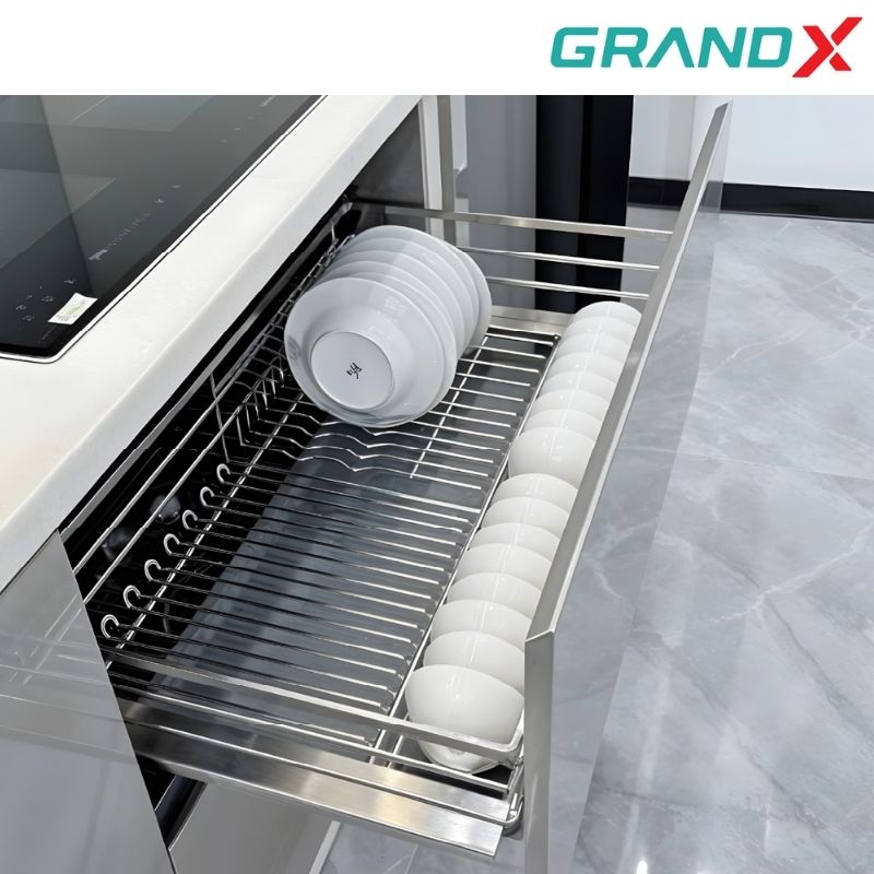 Giá chén bát 800mm Inox 304 nan Oval GrandX XD.80M