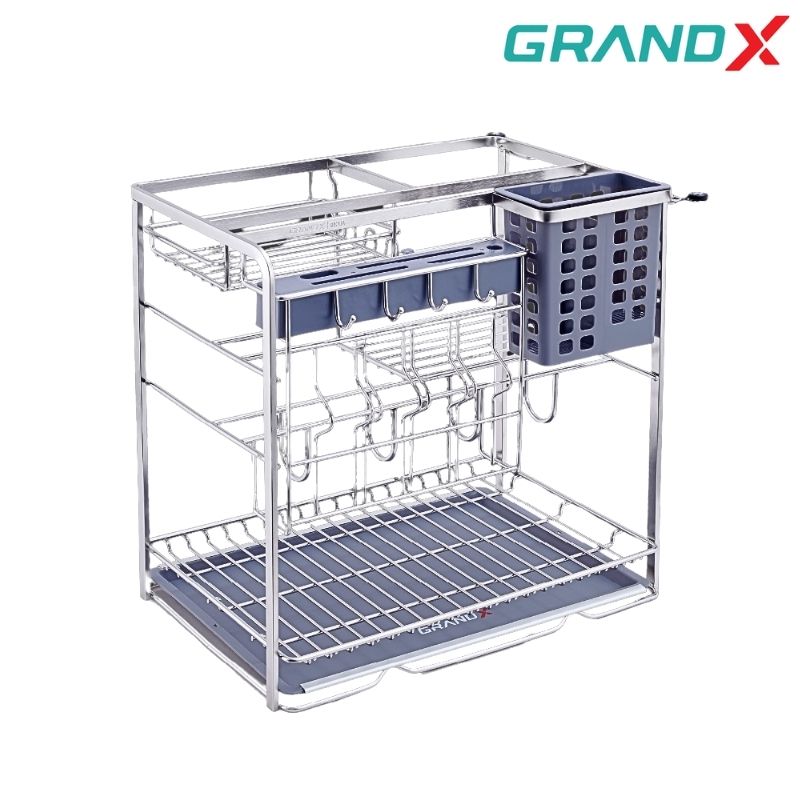 Giá dao thớt gia vị 300mm Inox 304 nan dẹt GrandX XK.30S