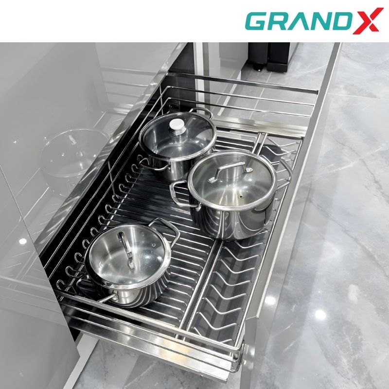 Giá xoong nồi 800mm Inox 304 nan Oval GrandX XP.80M