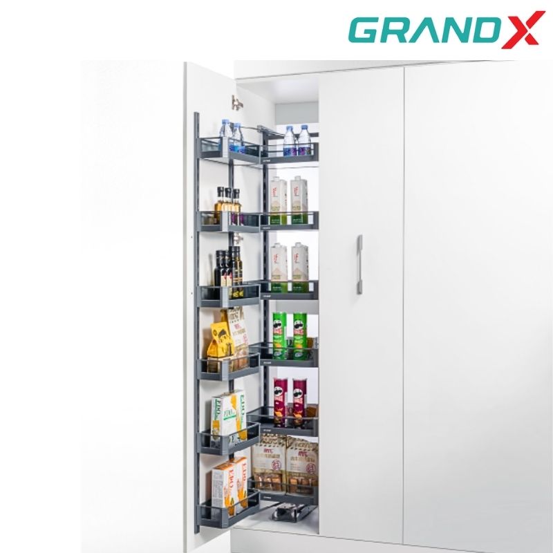 Tủ đồ khô 6 tầng 450mm kính GrandX XPR.450G cánh mở