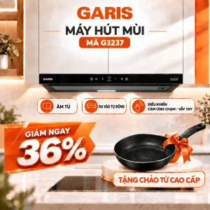 Hút mùi âm tủ điều khiển cảm ứng chạm vẫy tay G3237-1